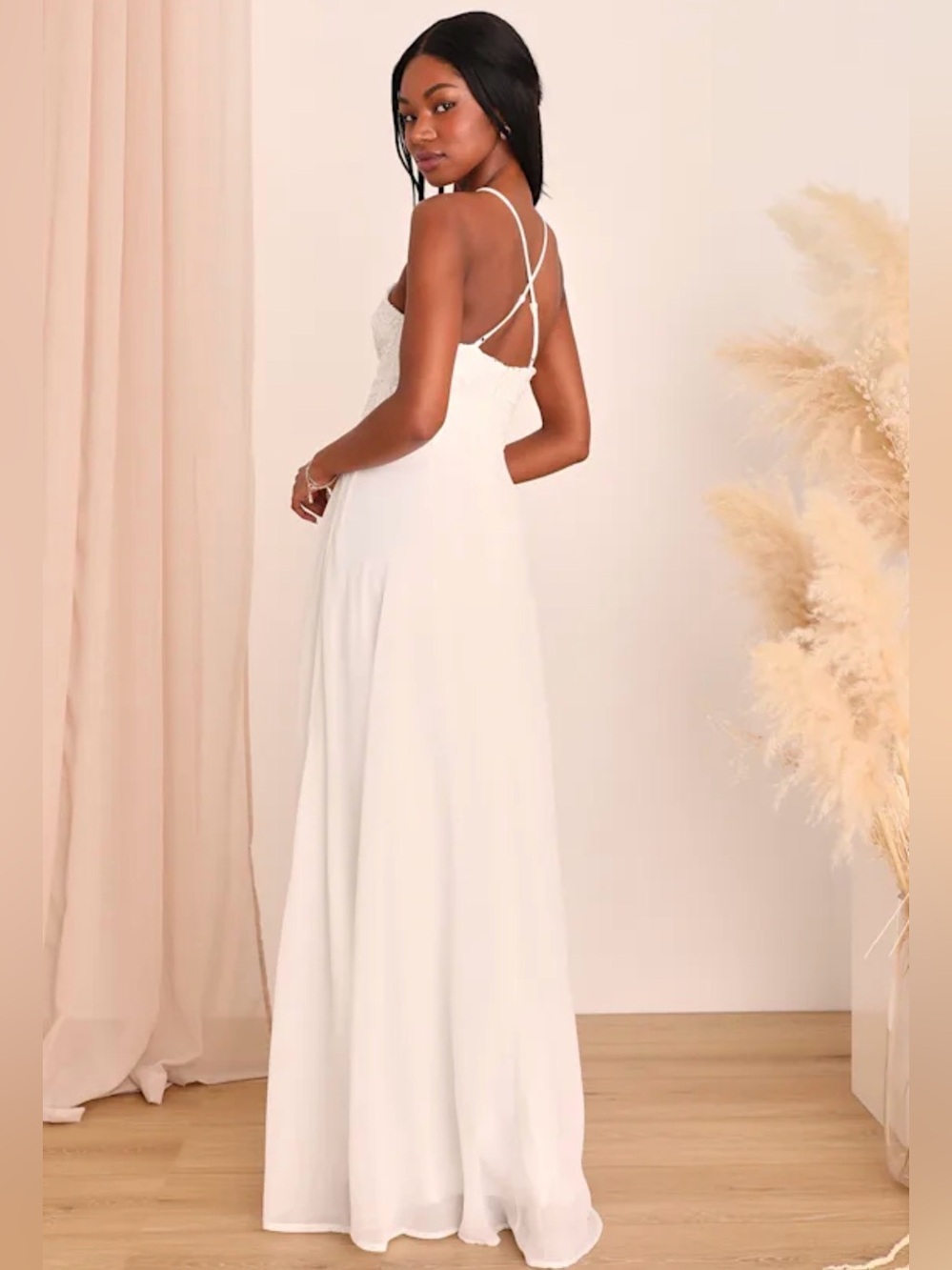 Lulus Madalyn White Lace Maxi Dress Size M